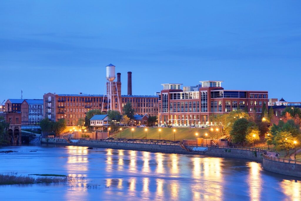 A picture of downtown Columbus, GA, a critical service area for HVAC and indoor air quality services